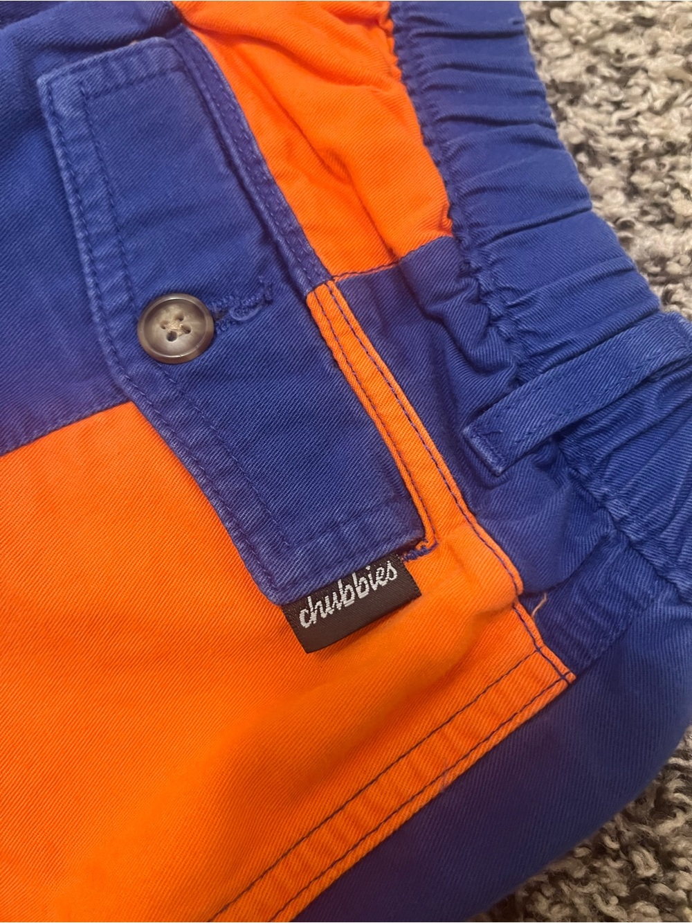 chubbies Orange and Blue Checkerboard Flat Front Shorts - Picture 5 of 5